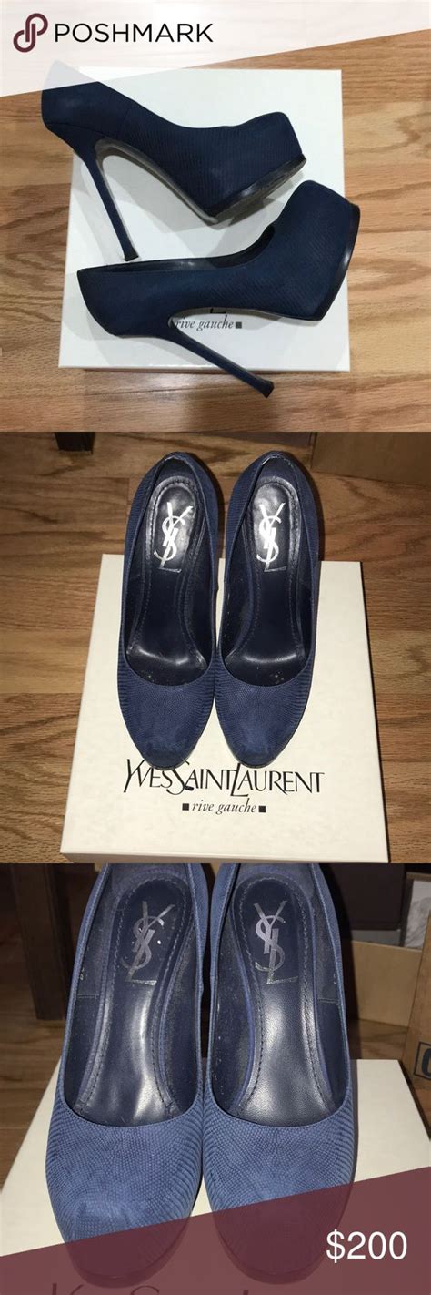 ysl tribute heels blue|YSL heels copy.